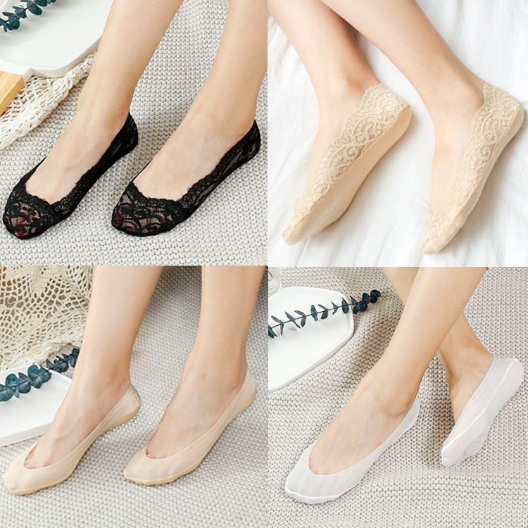 ฤดูใบไม้ผลิและฤดูร้อนหนึ่งแหวนซิลิโคนปากตื้นลูกไม้ถุงเท้าเรื...