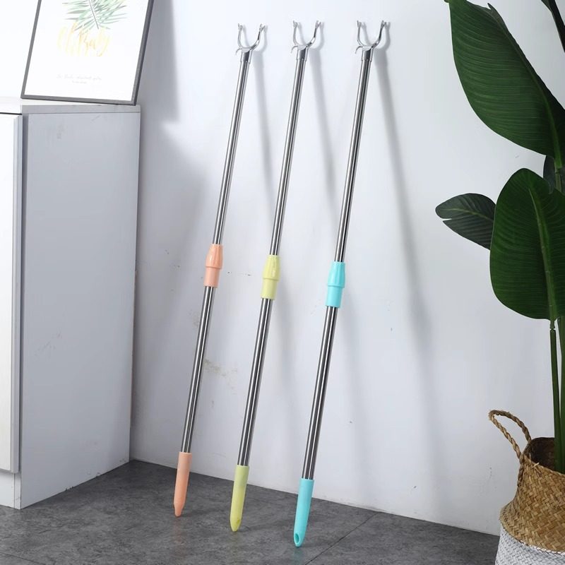 Telescopic Single Clothes Drying Rod, Clothes Hanger, Clothes Drying Rack, Clothes Drying Pole, Household Use