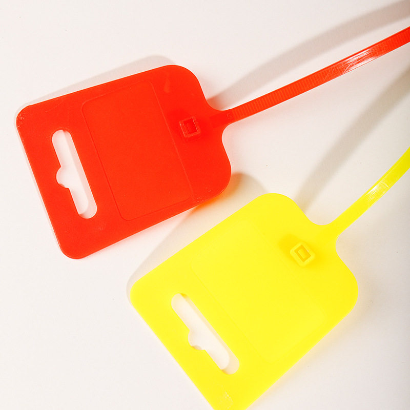 Source manufacturers wholesale color sign cable tie 5*200 marking plate waterproof color label nylon binding cable tie