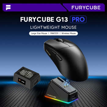 Furycube G13Pro Bluetooth Wireless Mouse Lightweight Three-Mode E-Sports Game Paw3311 with Charging Base