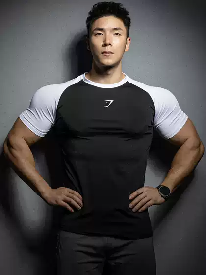 Gymshark Men's Summer Athletic Casual Running Gym Training Stretch Quick-Dry Base Layer Short Sleeve T-Shirt