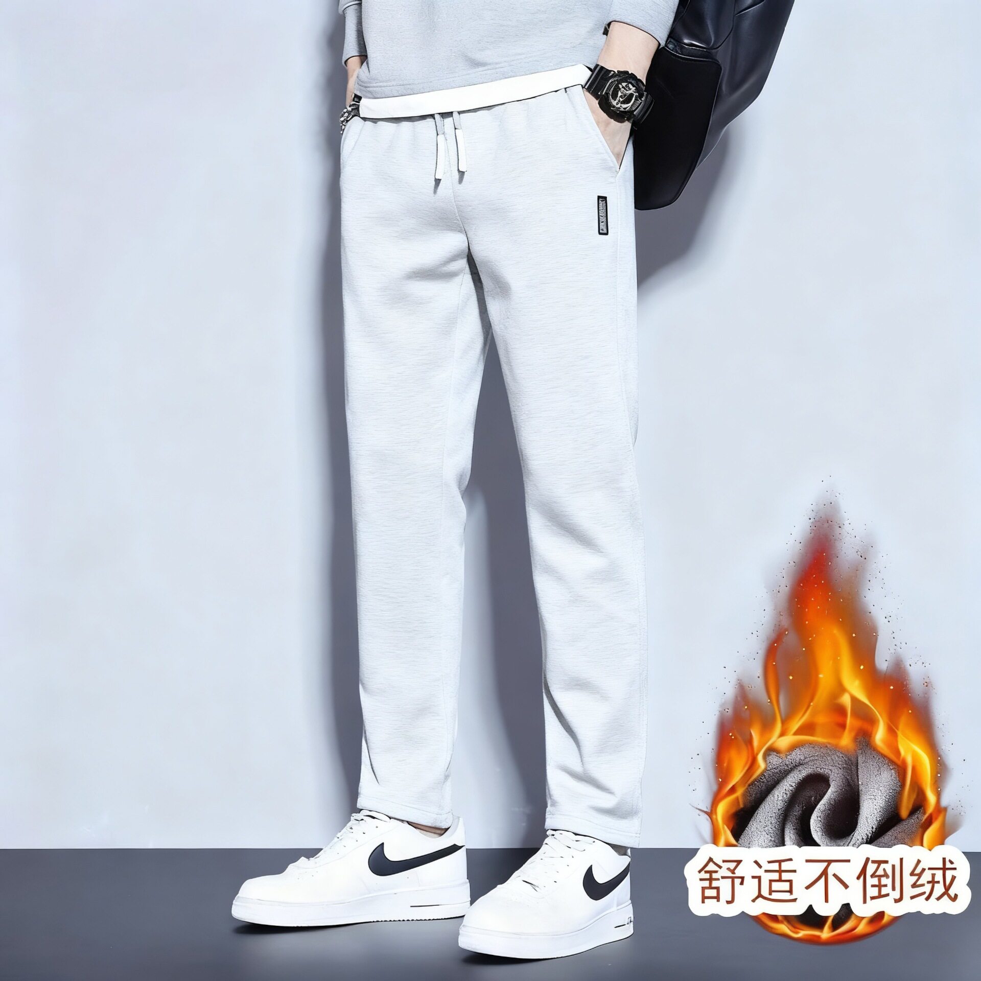衫少服饰休闲加绒裤子男韩版大码时尚潮流外贸货源现货批发直筒裤
