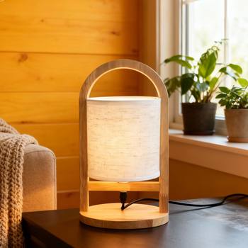 Table Lamp Bedroom Bedside Lamp Simple Creative Style High-End Satchel Lamp Sleep Solid Wood Night Light Desktop Decoration