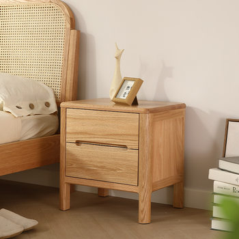 Shunyi Furniture Solid Wood Bedside Table Modern Simple Oak Bedside Cabinet Scandinavian Bedroom Simple Storage Cabinet