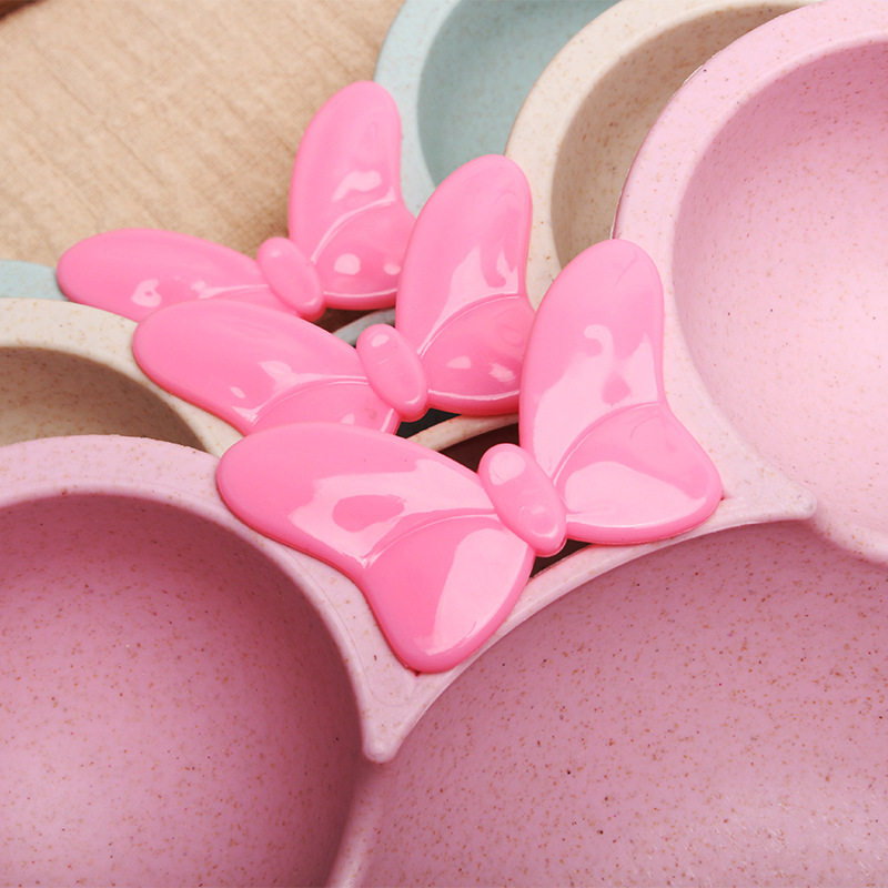 Children's wheat straw grid plate fast food plate Cartoon creative food supplement bowl kindergarten tableware gift printed logo