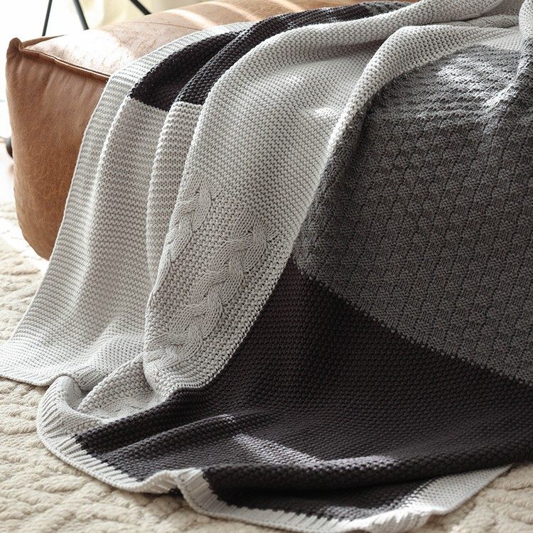 Scandinavian Style Knitted Thread Blanket Gray Jacquard Blanket Sofa Cover Blanket Cross-Border Amazon Balanket Air Conditioning Blanket