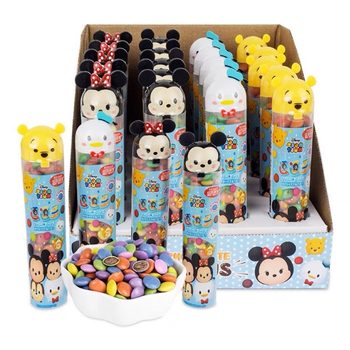 Disney Rainbow Chocolate Beans Substitute for Cocoa Butter Mickey and Minnie Shaped Children's Holiday Snacks 30g*20 Tubes