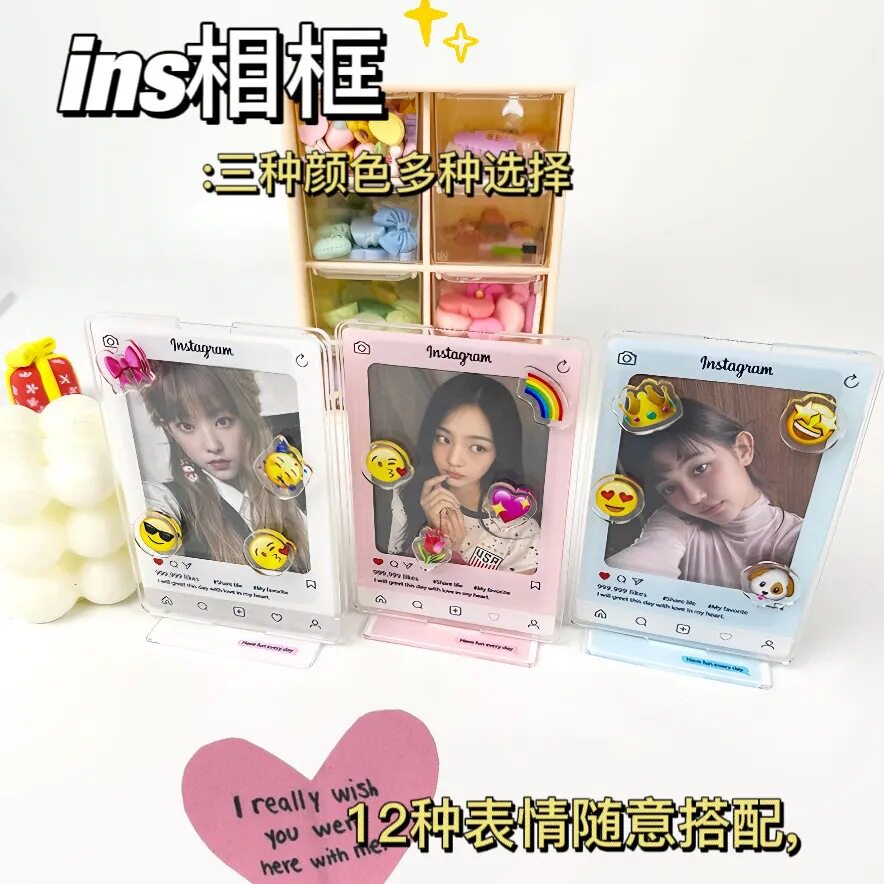Ins Acrylic Small Card Photo Frame 3 Inch Photo Card Star Polaroid Display Frame Decoration Desktop Table