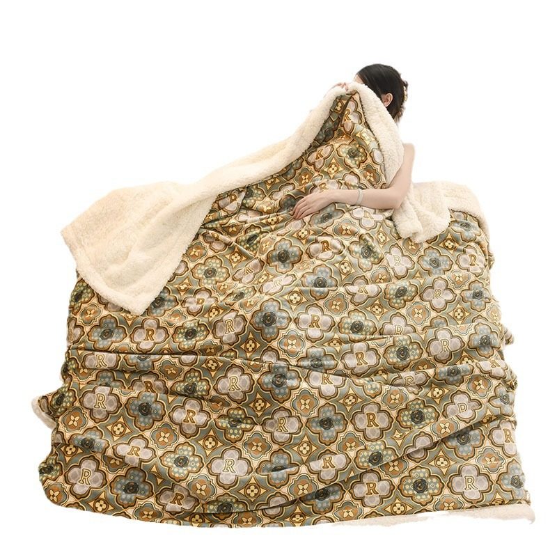 2024 New Maternal and Infant Class A Blanket Multifunctional Milk Velvet Lamb Velvet Blanket Composite Dormitory Nap Blanket