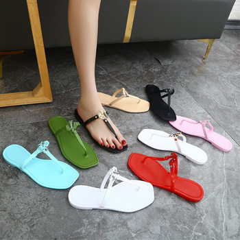 Women's fashion sandals 2023 new summer indoor and outdoor beach flip flops pvc flat sandals slipper