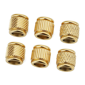 Stainless Steel Reticulated Through Hole Beads Large Hole Beads Braided Rope Leather Rope Beads DIY Bracelet Jewelry Accessories Looser Beads