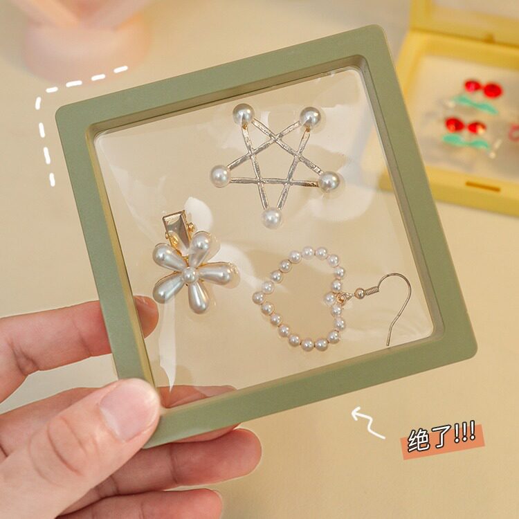 Jewelry Box Storage Transparent Dustproof Anti-oxidation PE Film Thin Earrings Earrings Necklace Ring Jewelry Display Suspension Box