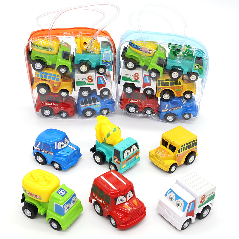children's mini toy car cartoon inertia pull-back car model...