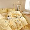 Class A maternal and child grade cotton washed cotton bed four-piece set 60 cotton children's bedding cartoon quilt cover three-piece set