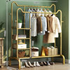 Floor-type Drying Rack Indoor Simple Coat Rack Household Bedroom Hanger Thickened Double-pole Balcony Storage Rack