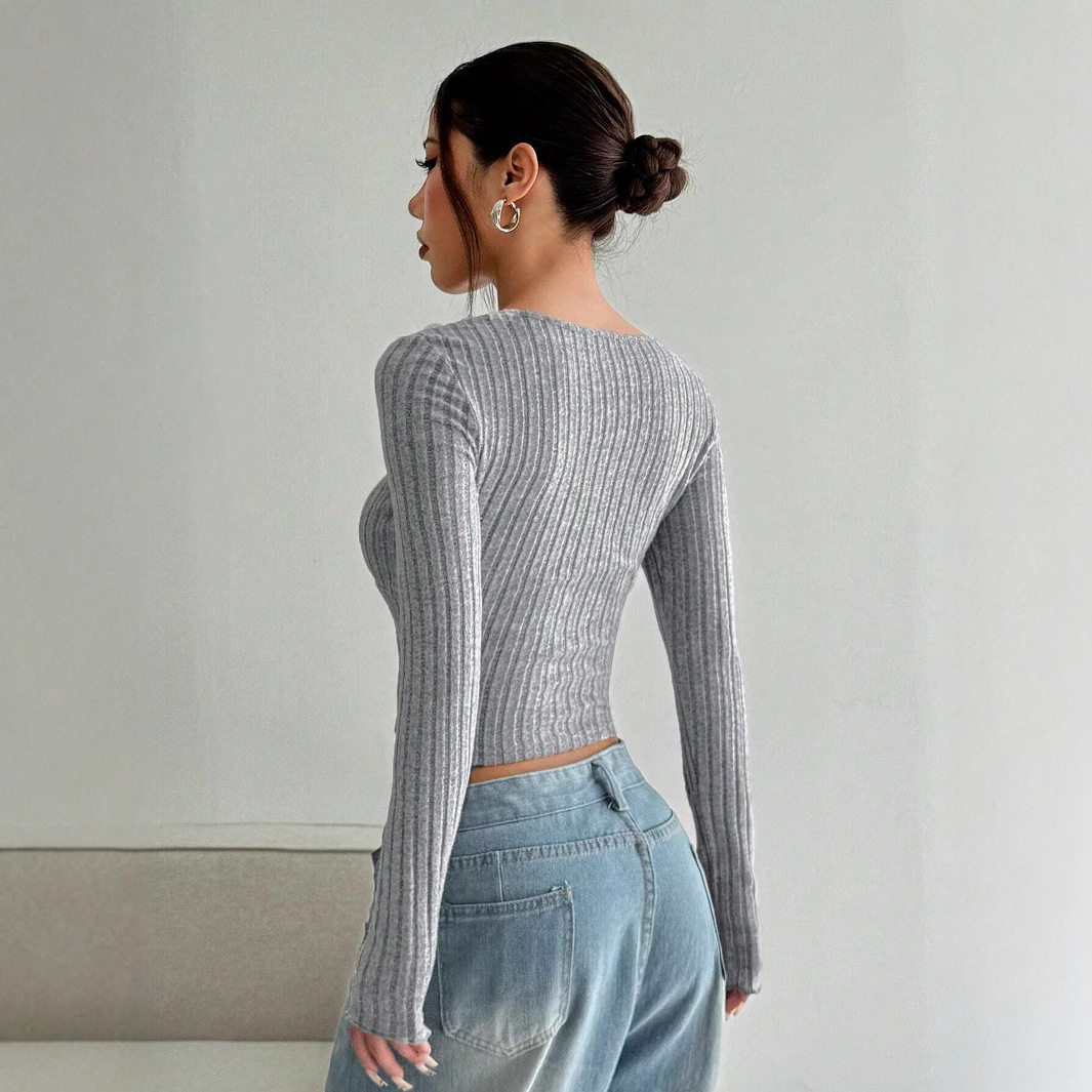 Womens Cropped Ribbed T Shirt Soft Brushed Fabric Stylish Design Spring Summer Fashion Wholesale Available