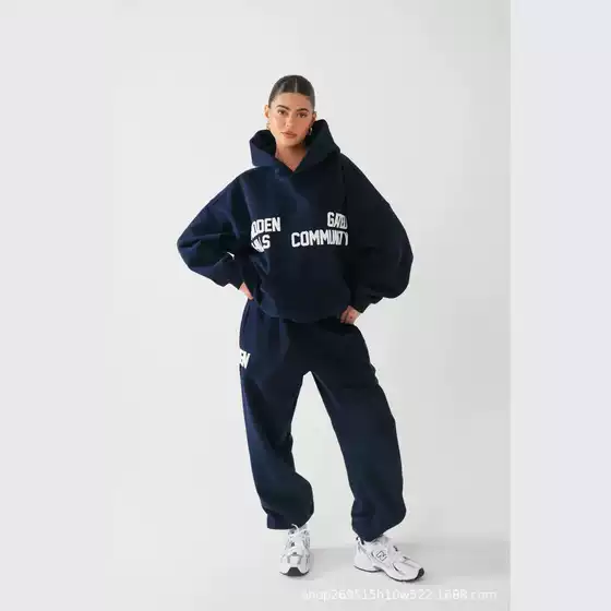 2025 spring and autumn fashion printed pullover long sleeve hooded suit men's and women's casual versatile coat