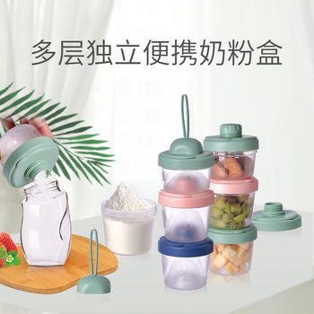 Baby Milk Powder Box Supplementary Food Portable Out-of-town Baby Sub-pack Storage Tank Small Rice Noodle Sealed Moisture-proof Milk Powder Pot