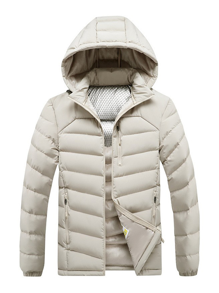Áo Khoác Nam Chất Liệu Vải Bông Dáng Ôm Mũ Liền Dày Ấm Hàng Mùa Xuân Thu Đông