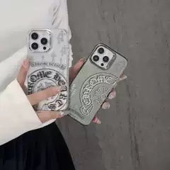 Crow Heart Mirror Color Silver Phone Case Suitable for iPhone 17 Air, 12, Men and Women, 16 Pro Max, Apple 11 Business Style
