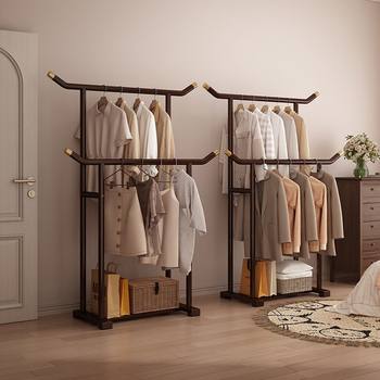 Floor-Standing Clothes Rack Bedroom Home Coat Rack Indoor Simple Clothes Storage Rack Dormitory Balcony Clothes Rod Storage