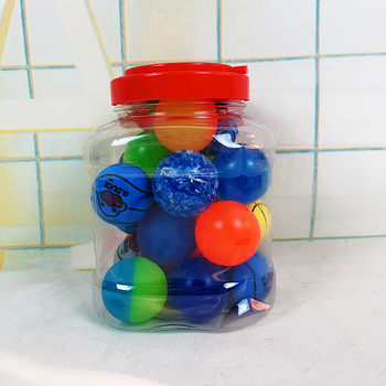 Children's Small Size 4.2cm Elastic Ball Solid Plastic Basketball Park Sports Soft Rubber Football Bucket 25 Pieces