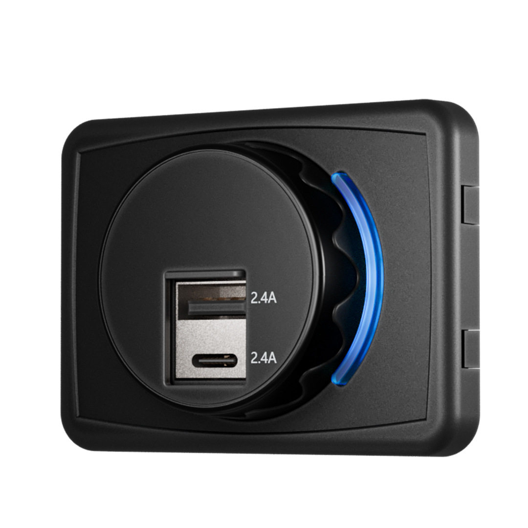 Modified Car Charger Dual USB Smart Car Mobile Phone Charger 4.8A Fast Charging A+C Port Car Charger Source Manufacturer