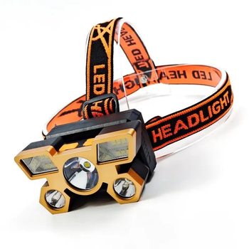 Cross-border new bright headlight led five-headed aircraft lamp usb rechargeable head-mounted small flashlight outdoor miner's lamp headlight