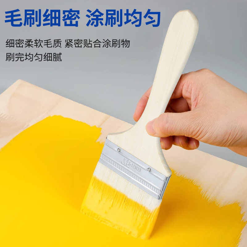 Factory Direct Supply Wool Brush Barbecue Oil Brush Baking Kitchen Brush Wooden Handle Paint Brush 1.0inch-5inch Painting Tools
