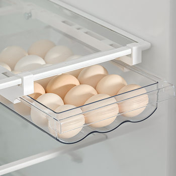 Refrigerator Egg Storage Box Drawer Transparent Home Kitchen Egg Box Vegetable and Fruit Storage Box Egg Rack
