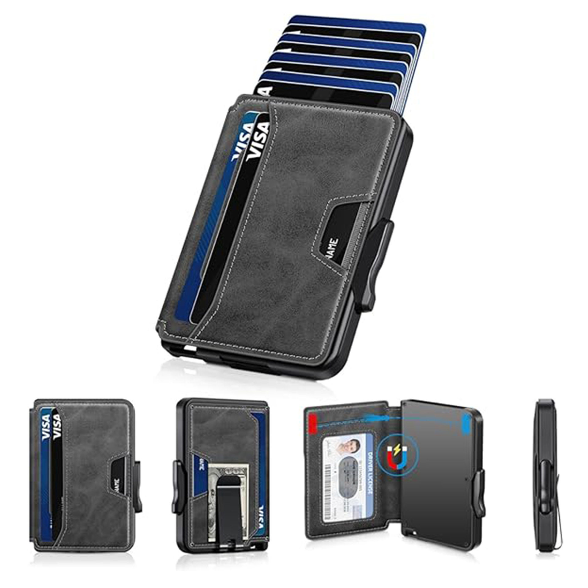 Customized Ultra-Thin Large-Capacity Metal Card Holder Normcore Rfid Anti-Theft Card Holder Portable Multi-Functional Men's Wallet