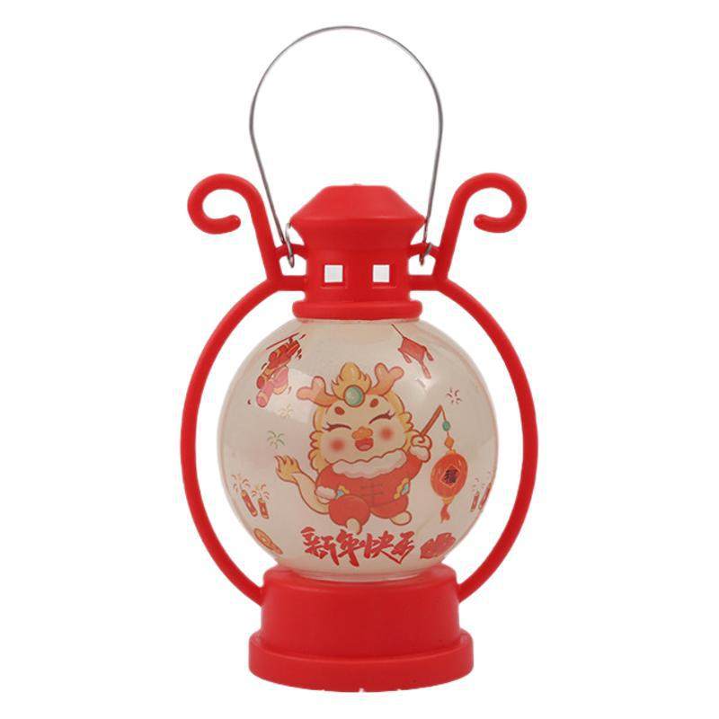 2025 New Year Year of the Snake Portable Small Lantern Drum-shaped Portable Lamp LED Luminous Electronic Lamp Children's Gift Ornaments