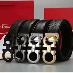 Feila Men's Belt, Two-Layer Pure Cowhide, Trendy Casual Belt for Young and Middle-Aged People, Fashionable Belt for Young People