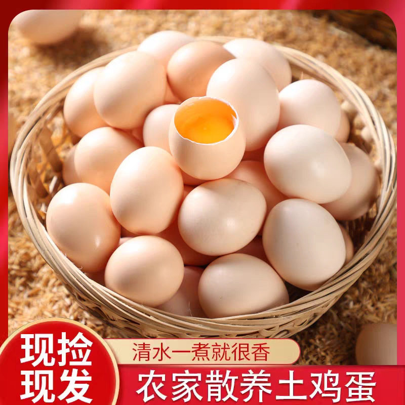 Fresh Farm-Raised Free-Range Eggs, Natural Eggs, Free-Range Eggs, Freshly Picked Eggs, Rice Husk Packaging