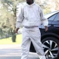 White suit with lgo