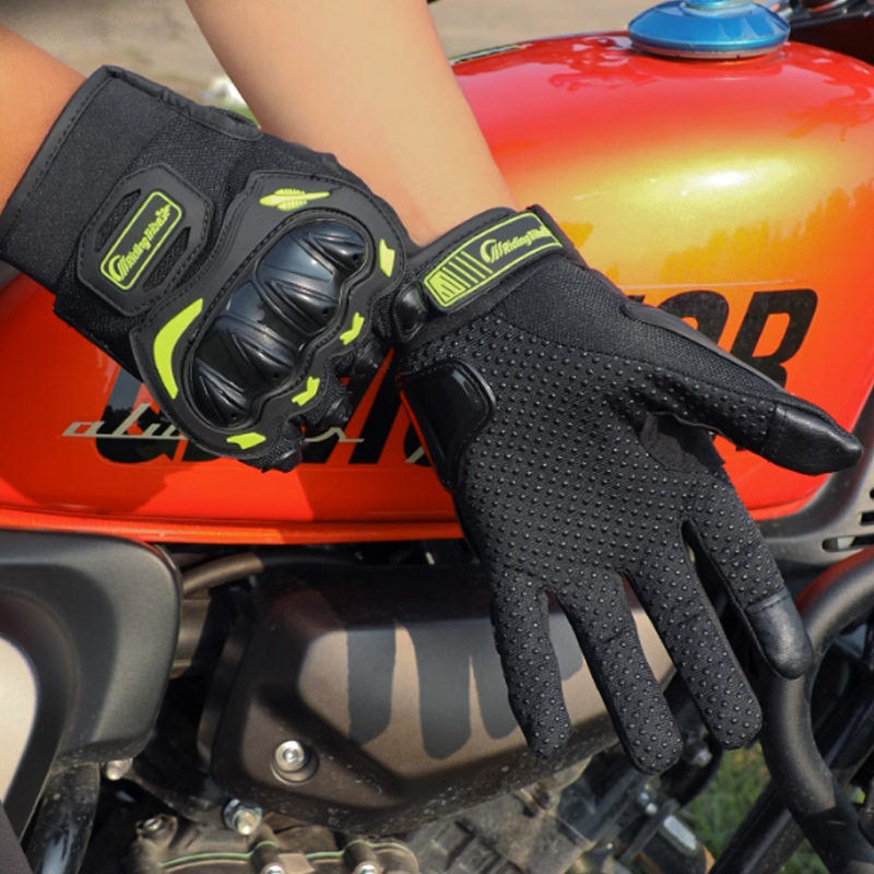 Motorcycle Riding Gloves for Men and Women, Anti-Fall Electric Road Motorcycle Full-Finger Touch Screen Four-Season Stereo Gloves