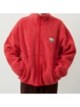Long-sleeved fur coat-red