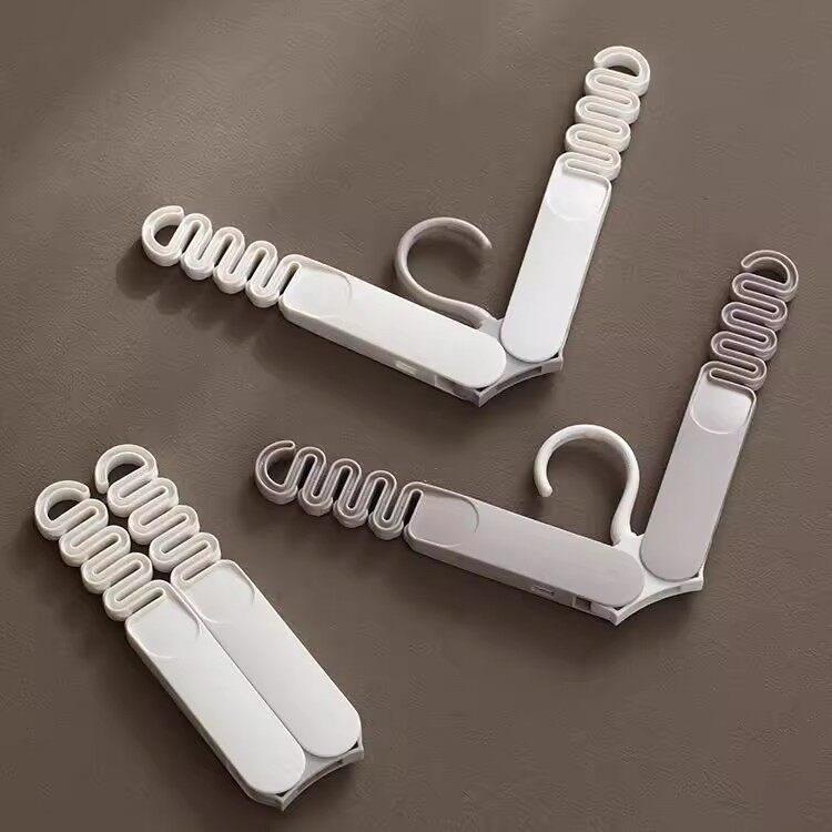Folding Clothes Hanger for Travel and Business Trips, Portable Clothes Hanger for Hotel Indoor Clothes Drying, Multifunctional Clothes Hanging and Drying Socks, Folding Clothes Hanger