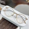 New Tr Pure Titanium Glasses Frame Korean Style Milk Coffee Large Frame Round Can Be Equipped with Prescription Anti-Blue Light Plain Women's Glasses Frame