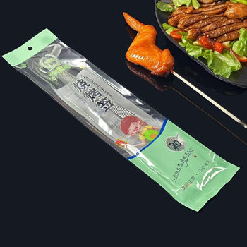 Stainless Steel Barbecue Skewers 20-Piece Set Barbecue Slim Round Skewers Flat Skewers Meat Skewers Grilling Needles Grilling Tools Lamb Skewers