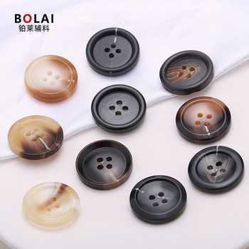 1 wholesale round resin buttons Joker suit pants coat button pattern four eyes universal woolen overcoat buckle
