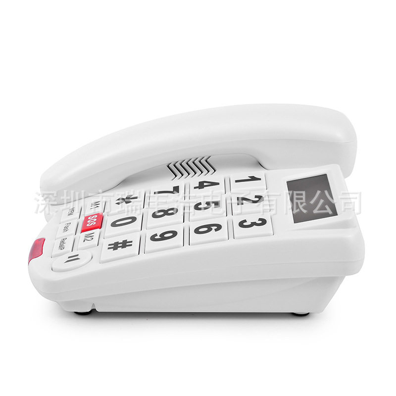 电商有线电话机大数字按键老人机音量可调节电话机英文款