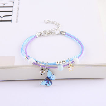 Handmade Star Alloy Butterfly Bracelet for Women Cold Style Ins Style Design Couple Popular Bracelet Jewelry Hand Jewelry Chain