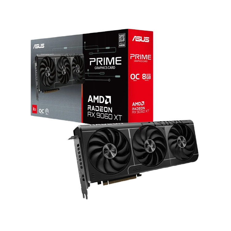 Asus PRIME RX 9060XT O8G Master подходит для игровой видеокарты AMD для настольных компьютеров Изображение 1