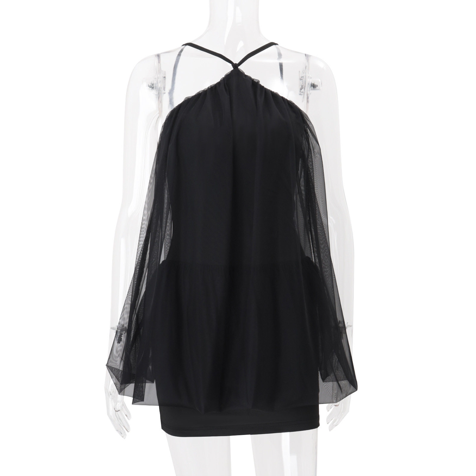 Off Shoulder Bodycon Dress Mesh Paneling Cross Neck Fashionable Design Summer Occasion Wholesale Available