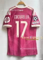 2627 real madrid away custom #17 player jersey + champions league armband