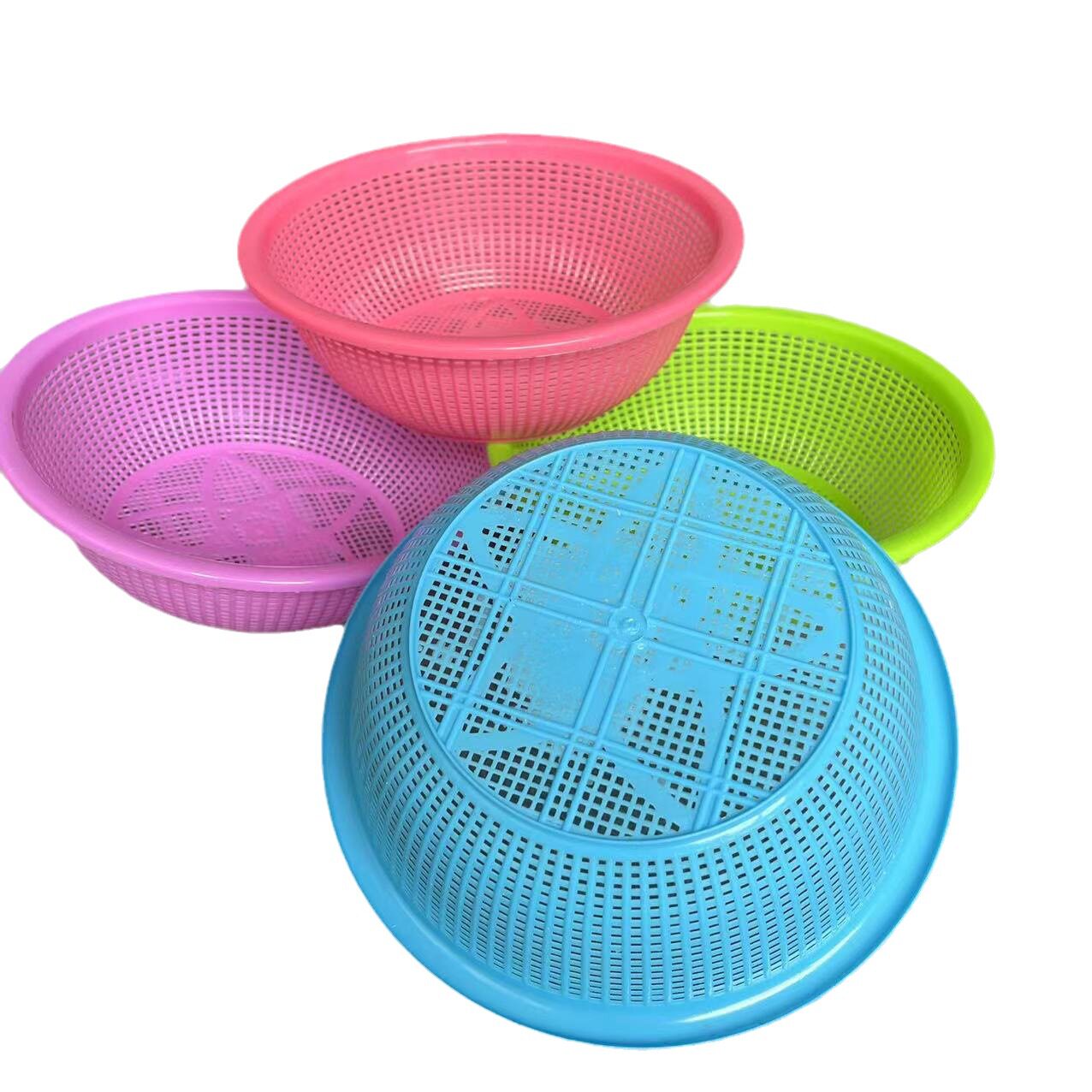 Plastic Kitchen Round Rice Sieve, Thickened Draining Basket for Washing Rice, Fruit Basket, Vegetable Washing Basin, Vegetable Basket, Vegetable Washing Basin
