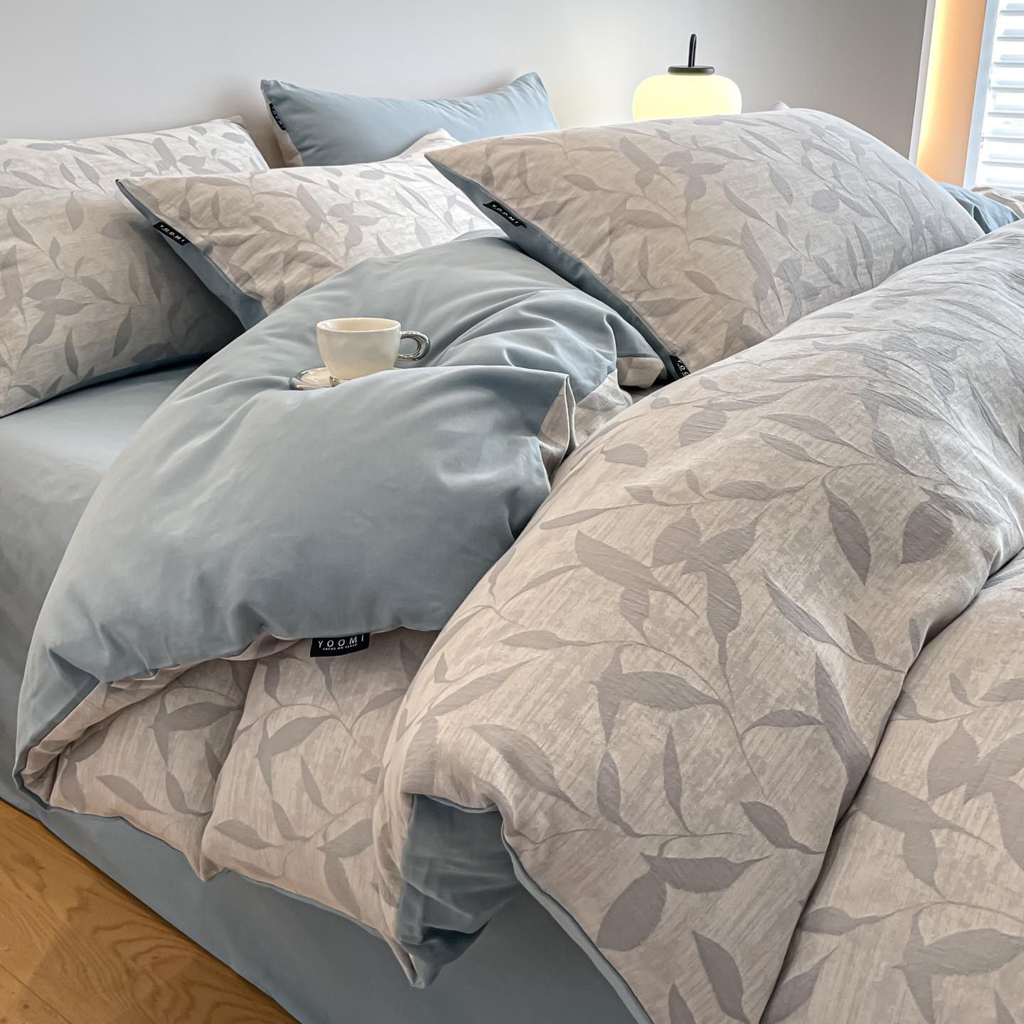 100% Cotton, Class a Maternal and Infant Grade, Full Cotton Brushed Four-Piece Set, Washed Yarn-Dyed Jacquard Pure Cotton Duvet Cover, Bed Sheet, Fitted Sheet Style