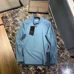 Outdoor Activities! Quick-Drying, Breathable, High-Elastic, Breathable Spring New Men's Half-Zip Design Stand-Up Collar Long-Sleeve T-Shirt