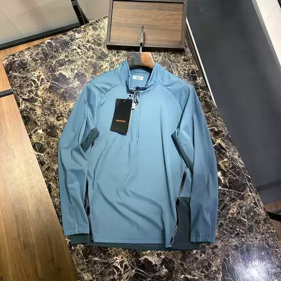 Outdoor Activities! Quick-Drying, Breathable, High-Elastic, Breathable Spring New Men's Half-Zip Design Stand-Up Collar Long-Sleeve T-Shirt